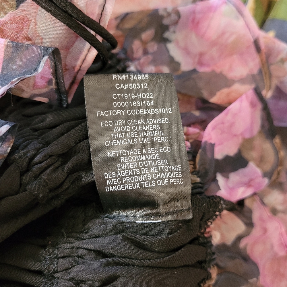 For Love & Lemons Sunshine Sheer Floral Puff Sleeve Crop Top - Size S - Picture 5 of 7
